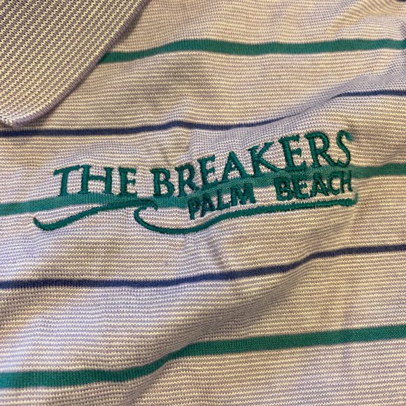 Peter Millar Cotton Purple Blue Green Stripe Golf Polo The Breakers XL - Picture 4 of 6